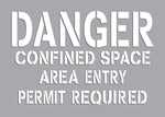 Accuform Stencil, DANGER CONFINED SPACE AREA ENTRY PERMIT REQUIRED, 7"x10", Plastic (CST712)