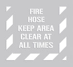 Accuform Floor Marking Stencil, FIRE HOSE KEEP AREA CLEAR AT ALL TIMES, 44" x 40", Plastic (PMS323)