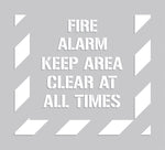 ACCUFORM SIGNS® Floor Marking Stencil, FIRE ALARM KEEP AREA CLEAR AT ALL TIMES, 44" x 40", Plastic
