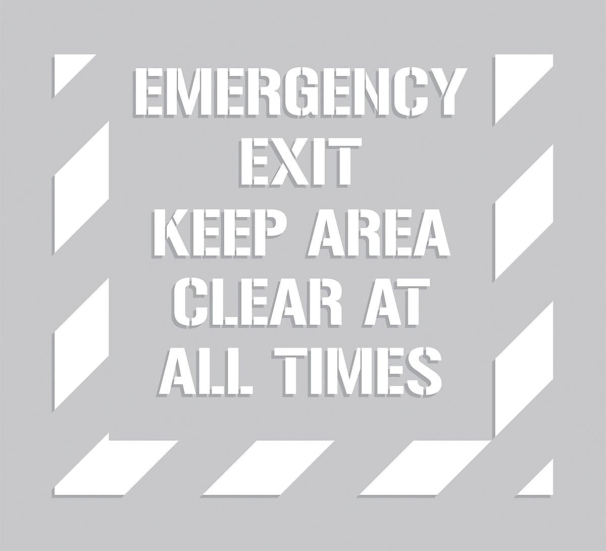 Accuform Floor Marking Stencil, EMERGENCY EXIT KEEP AREA CLEAR AT ALL TIMES, 44"x40", Plastic (PMS303)