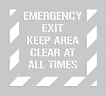 Accuform Floor Marking Stencil, EMERGENCY EXIT KEEP AREA CLEAR AT ALL TIMES, 44"x40", Plastic (PMS303)