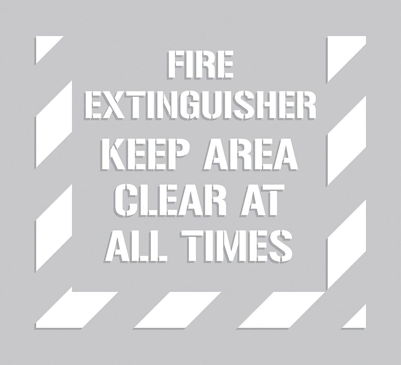 Accuform Floor Stencil, FIRE EXTINGUISHER KEEP AREA CLEAR AT ALL TIMES, 44"x40", Plastic (PMS325)