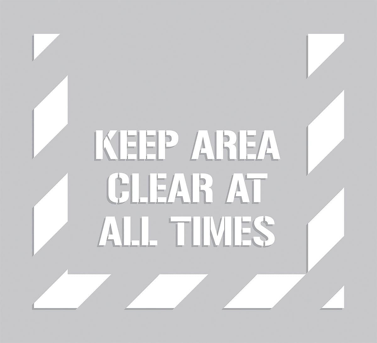 Accuform Floor Marking Stencil, KEEP AREA CLEAR AT ALL TIMES, 44" x 40", Plastic (PMS300)