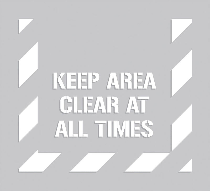 Accuform Floor Marking Stencil, KEEP AREA CLEAR AT ALL TIMES, 44" x 40", Plastic (PMS300)
