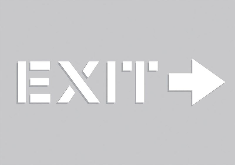 Accuform Floor Marking Stencil, EXIT (ARROW RIGHT), 14" x 20", Plastic (PMS256)
