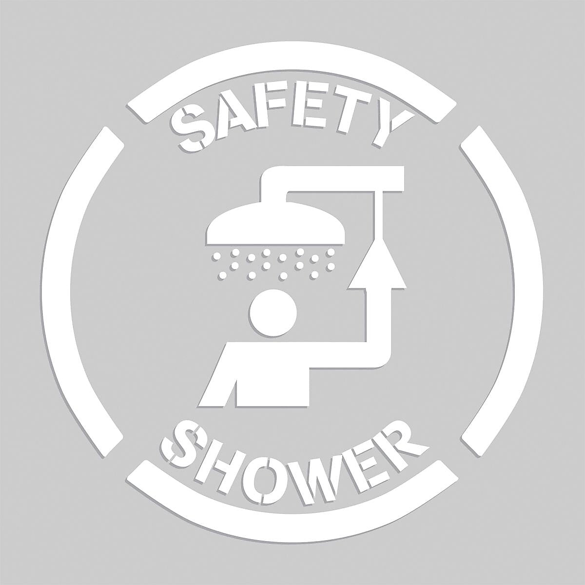 ACCUFORM SIGNS® Floor Marking Stencil, SAFETY SHOWER, 24" x 24", Plastic, Each