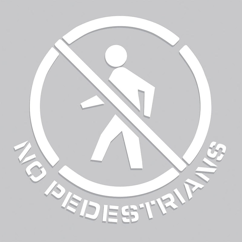 Accuform Floor Marking Stencil, NO PEDESTRIANS, 24" x 24", Plastic (PMS246)