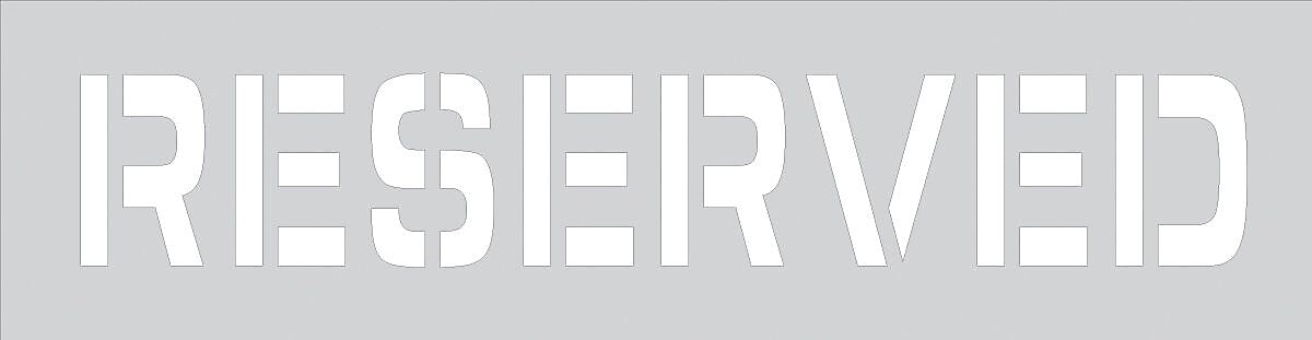 Accuform Parking Lot Stencil, RESERVED, 4" Letters, Plastic (FMS244)