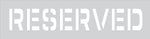 Accuform Parking Lot Stencil, RESERVED, 4" Letters, Plastic (FMS244)