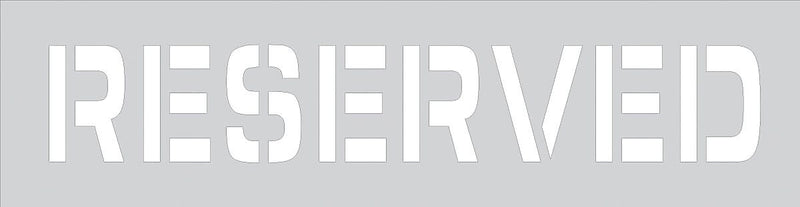Accuform Parking Lot Stencil, RESERVED, 4" Letters, Plastic (FMS244)