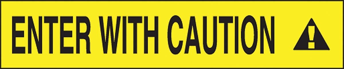 Accuform Plastic Barricade/Perimeter Tape, ENTER WITH CAUTION, 3" x 1000-ft (MPT30)