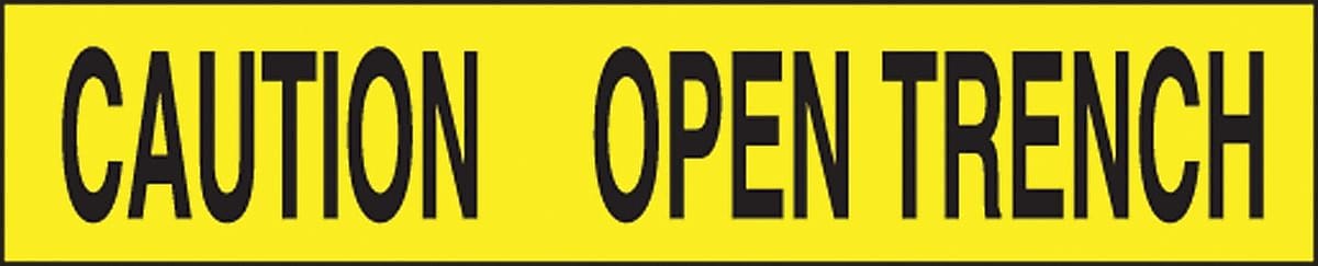 Accuform Plastic Barricade/Perimeter Tape, CAUTION OPEN TRENCH, 3" x 1000-ft (MPT131)