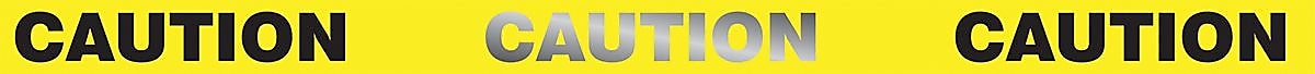 Accuform Reflective Plastic Barricade/Perimeter Tape for Low Light Areas, CAUTION, 3"x1000' (MPT231)