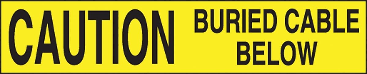 Accuform Signs Plastic Barricade/Perimeter Tape, CAUTION BURIED CABLE BELOW, 3" x 1000-ft, Roll