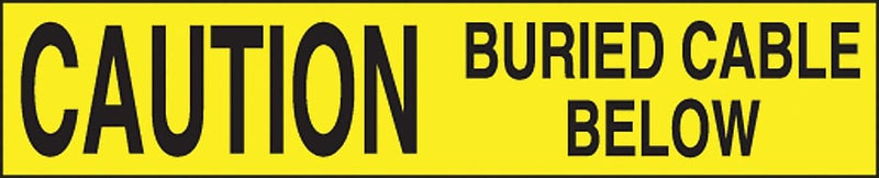 Accuform Signs Plastic Barricade/Perimeter Tape, CAUTION BURIED CABLE BELOW, 3" x 1000-ft, Roll