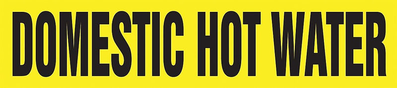 ACCUFORM SIGNS® Snap Tite™ Pipe Marker, DOMESTIC HOT WATER, 3/4" to 1-1/4", Black/Yellow, Each