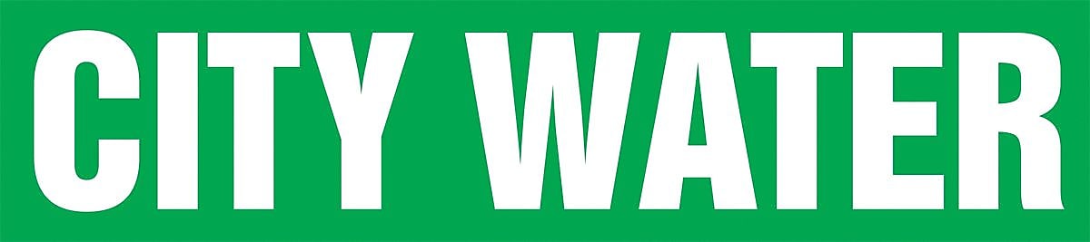 Accuform Self-Stick Pipe Marker, CITY WATER, 1-1/2" to 2", White/Green (RPK215SSB)