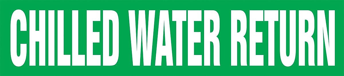 Accuform Self-Stick Pipe Marker, CHILLED WATER RETURN, 2-1/2" to 6", White/Green (RPK201SSD)