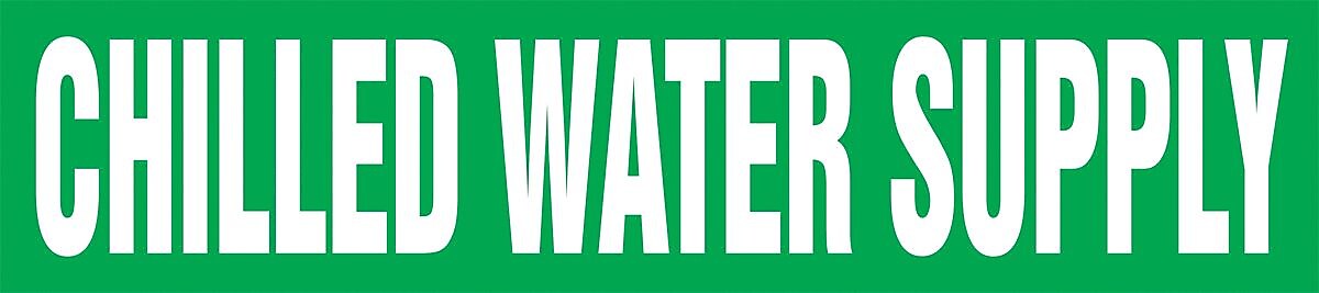 Accuform Self-Stick Pipe Marker, CHILLED WATER SUPPLY, 3/4" to 1-1/4", White/Green (RPK203SSA)