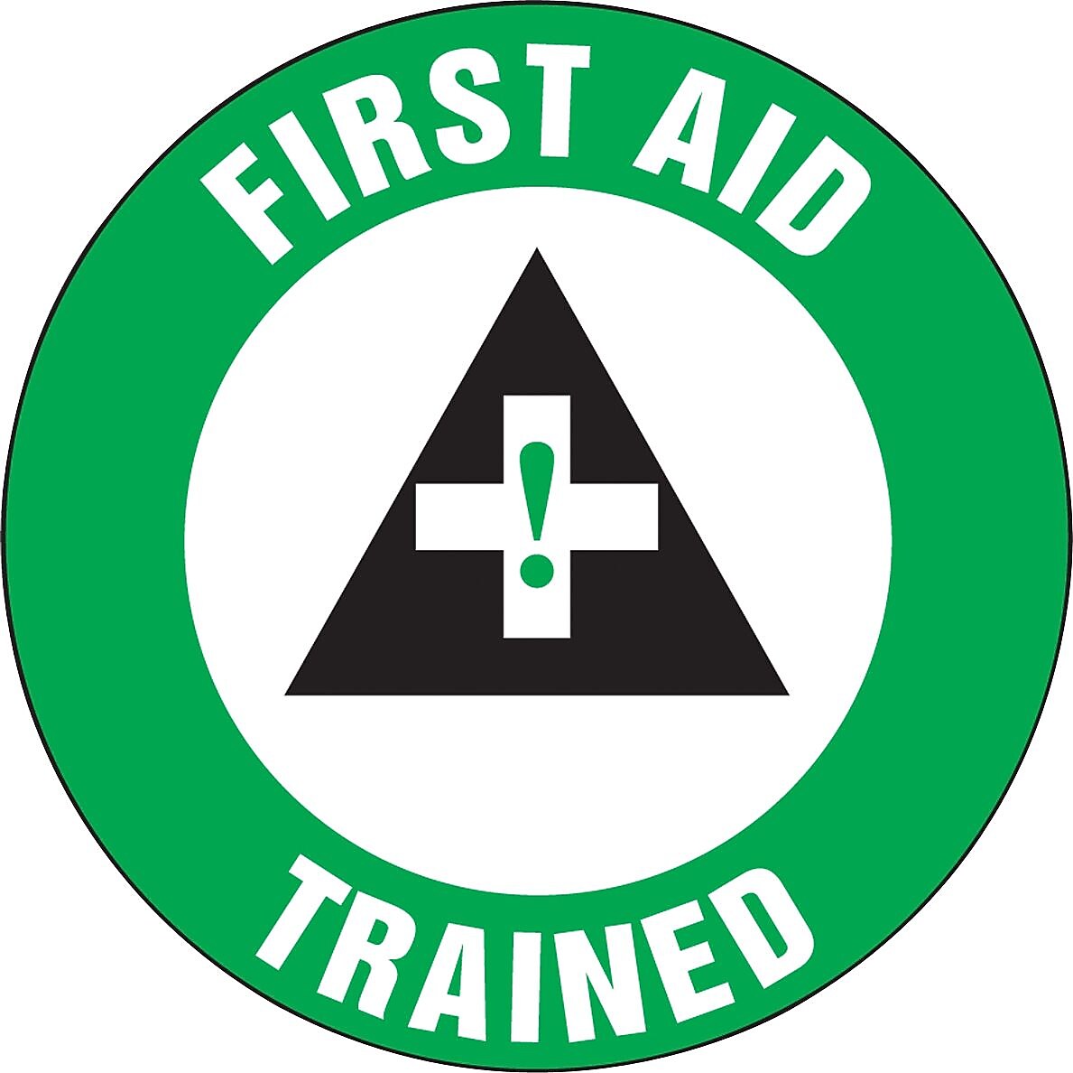Accuform Hard Hat/Helmet Decal, FIRST AID TRAINED, 2¼", Adhesive Vinyl, 10/Pack (LHTL312)