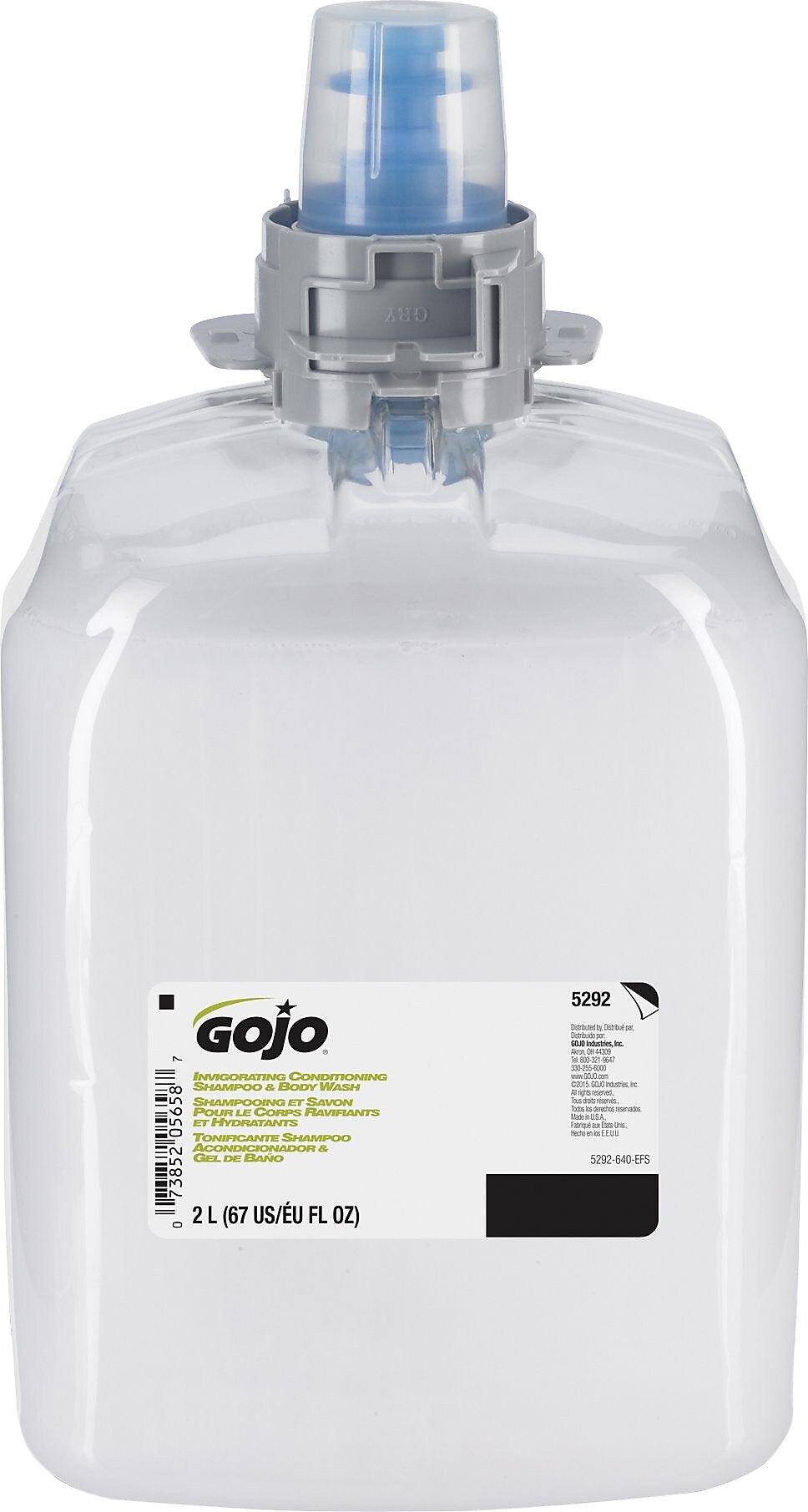 GOJO Conditioning Shampoo and Body Wash Refill for FMX-20, Citrus Ginger Scent, 2000 mL, 2/Carton (5292-02)