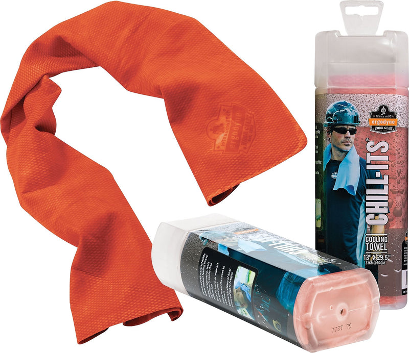 Ergodyne Chill-Its 6602 Cooling Towel, Orange, One Size, 6/Carton (12441)