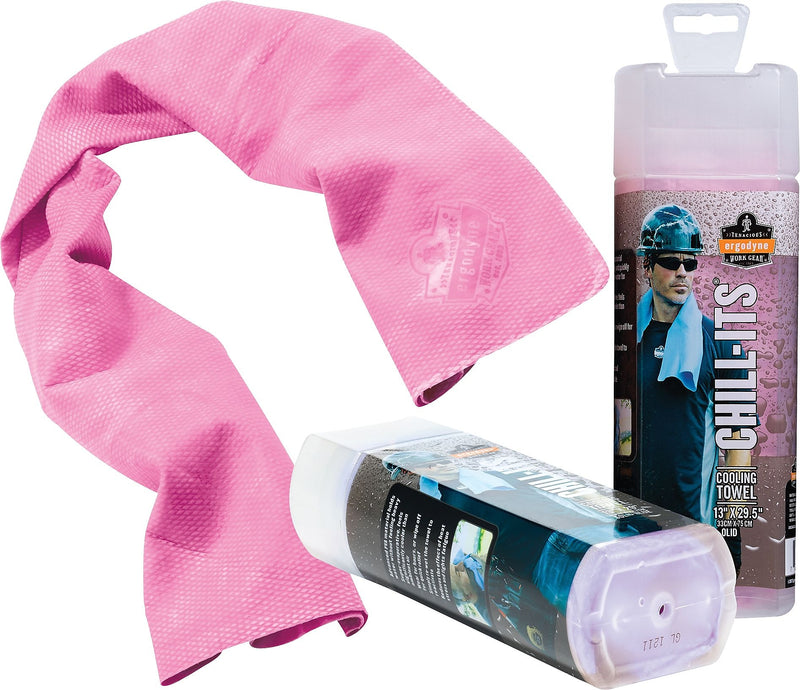 Ergodyne Chill-Its 6602 Cooling Towel, Pink, One Size, 6/Carton (12442)