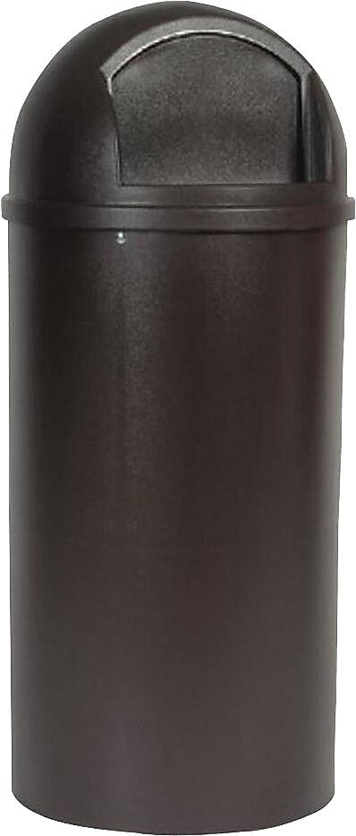Rubbermaid Marshal Waste Container, Without Liner, Brown, 25 gallons