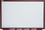 AbilityOne SKILCRAFT Mahogany Frame Dry-erase Whiteboard, 48"W x 36"H, Porcelain Surface, Mahogany Wood Frame, Film, Wall Mount