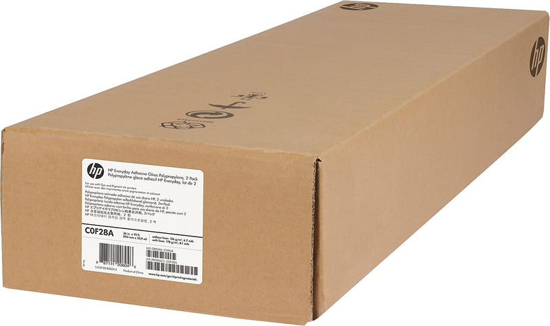 HP Everyday Adhesive Glossy Polypropylene Film, 36" x 901.6", 2/Pack (C0F28A)