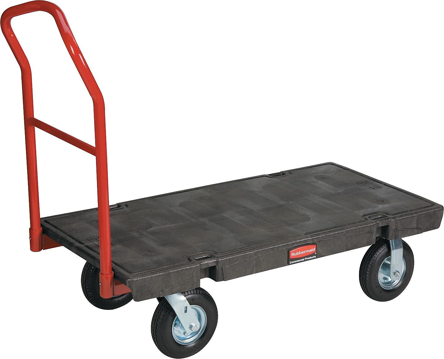 Rubbermaid Commercial Platform Truck   24"X48" PLATFORM TRUCK PNEUMATIC WHEEL BLACK