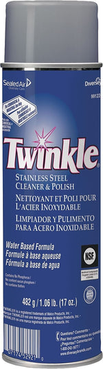 Twinkle® Stainless Steel Cleaner & Polish, 17 Oz. Aerosol, 12/Carton (991224)