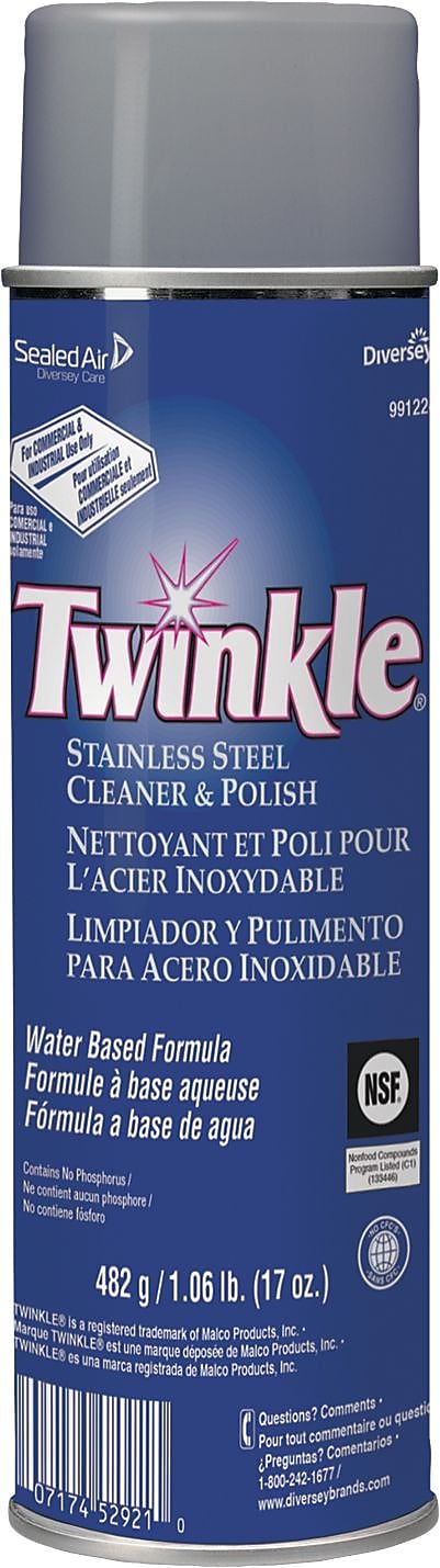 Twinkle® Stainless Steel Cleaner & Polish, 17 Oz. Aerosol, 12/Carton (991224)