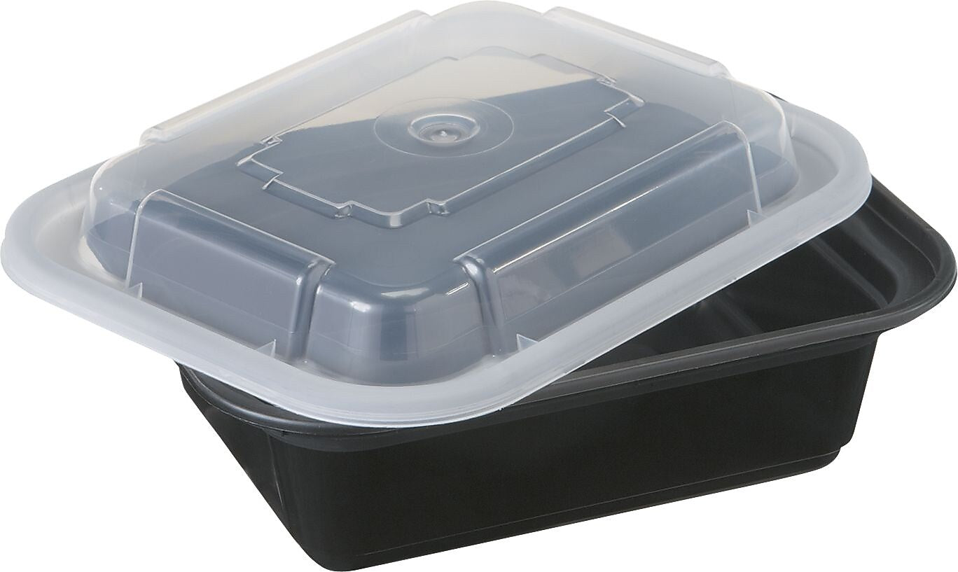 Versatainers, Black/clear, 12oz, 4 1/2w X 5 1/2d X 1 3/4h, 150/Ct