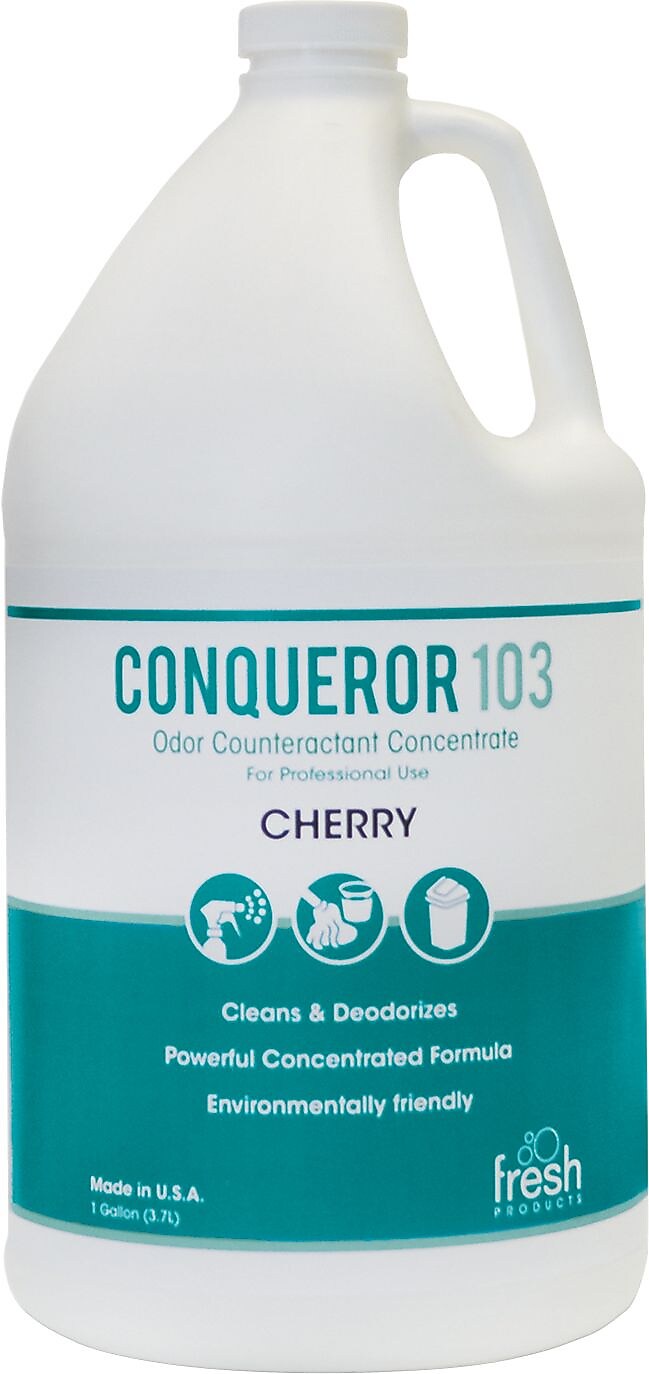 Conqueror 103 Odor Counteractant Concentrate, Cherry Scent, 32oz. Bottles, 12 Bottles/Case