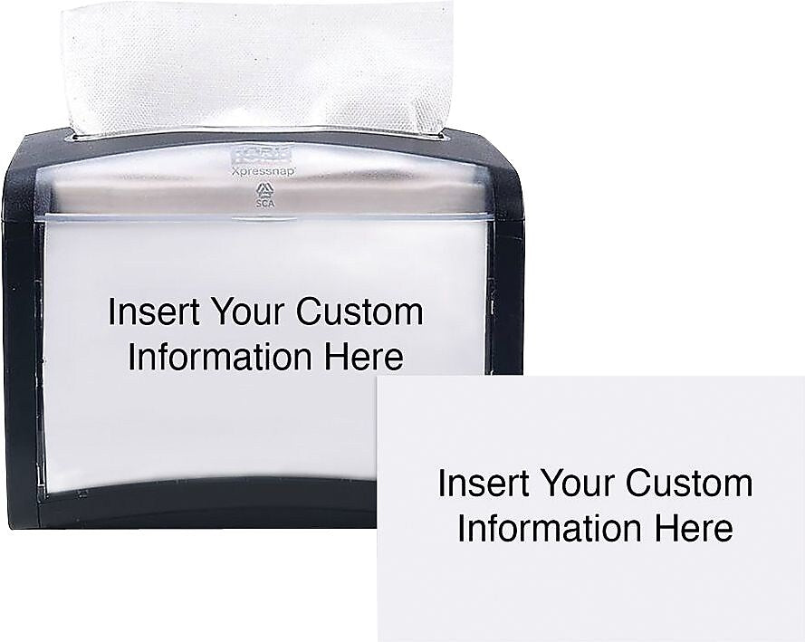 Napkin dispenser custom inserts, 6.5 x 4.25, 4/0, Qty 50