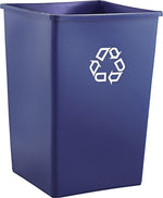 Rubbermaid Untouchable Recycling Waste Containers, Square w/PCR Content, Blue, 35 gallon