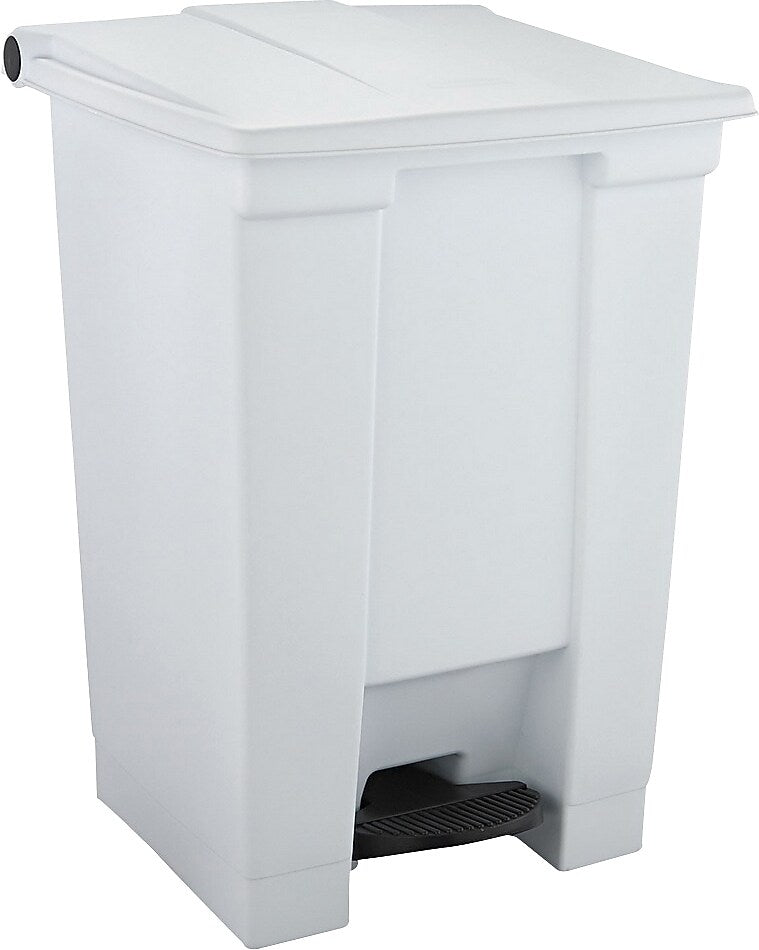 Rubbermaid® Step-On Waste Container, 12 gal, White, 15.75"H x 16.2"W x 23.6"D