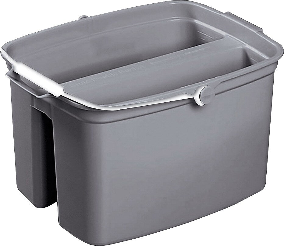 Rubbermaid® Brute Double Bucket, Double Pail, Gray, 17 Qt.