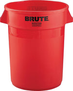 Rubbermaid Brute Plastic Trash Can with no Lid, Red, 32 gal. (FG263200RED)