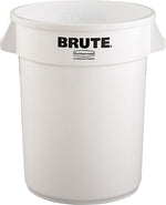 Rubbermaid Brute Plastic Trash Can with no Lid, White, 32 gal. (FG263200WHT)