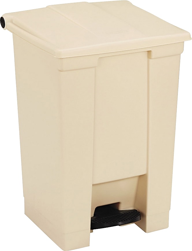 Rubbermaid® Step-On Waste Container, 12 Gallons, Beige (RCP6144BEI)