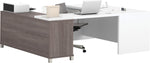 Bestar Pro-Linea U-Desk, Bark Grey/White (120895-47)