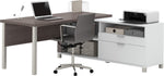 Bestar Pro-Linea 71"W L-Desk, White & Bark Grey (120883-47)