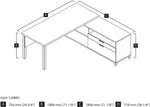Bestar Pro-Linea 71"W L-Desk, White & Bark Grey (120883-47)