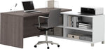 Bestar Pro-Linea 71"W L-Desk, White & Bark Grey (120885-47)
