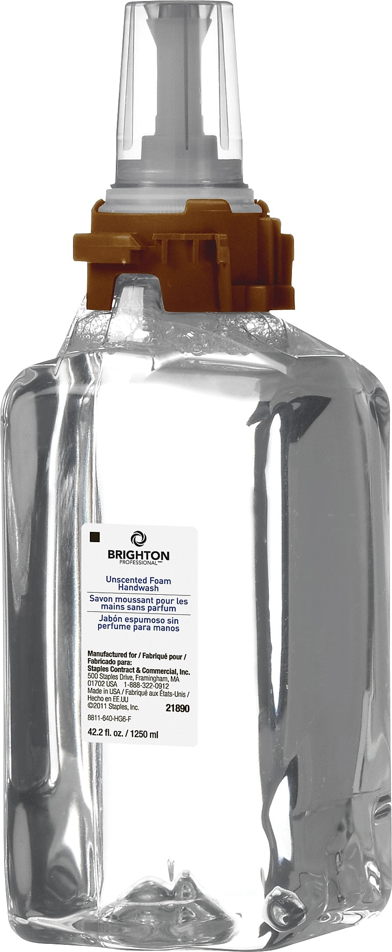 Brighton Professional Foaming Hand Soap Refill for ADX 12 Dispenser, 1250 mL., 3/Carton (21890)