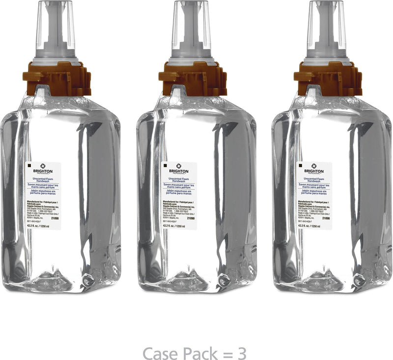 Brighton Professional Foaming Hand Soap Refill for ADX 12 Dispenser, 1250 mL., 3/Carton (21890)