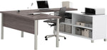 Bestar Pro-Linea U-Desk, White/Bark Grey (120881-47)