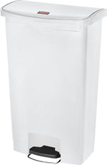 Rubbermaid Slim Jim Step-On Plastic Step Trash Can, White, 18 gal. (1883559)